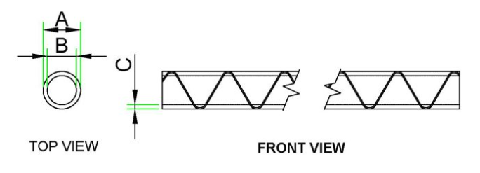 Fire Retardant Spirowrap Harness Band technical drawing