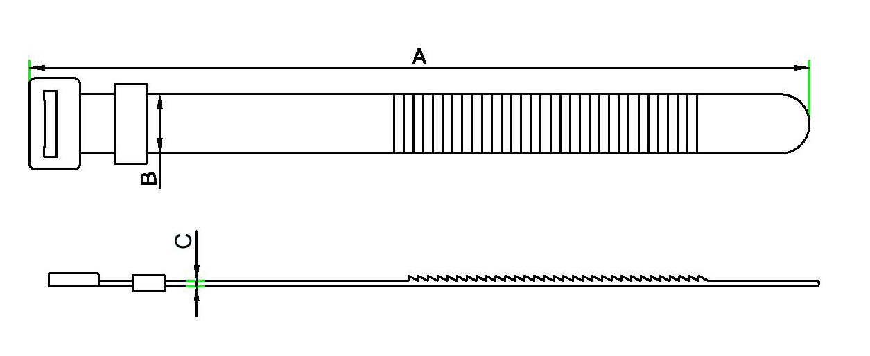 Auto Cable Strap technical drawing