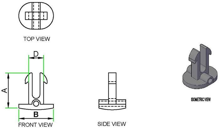 Push Fastener technical drawing