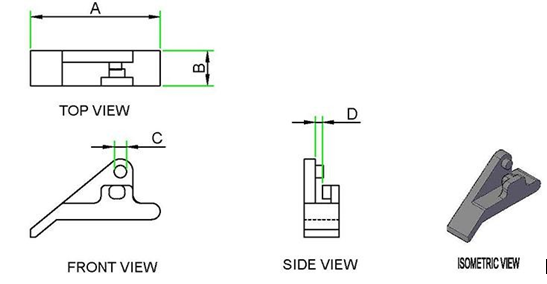 PCB Ejector CBE 2 technical drawing