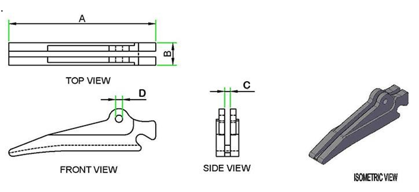 PCB Ejector CBE-3 technical drawing