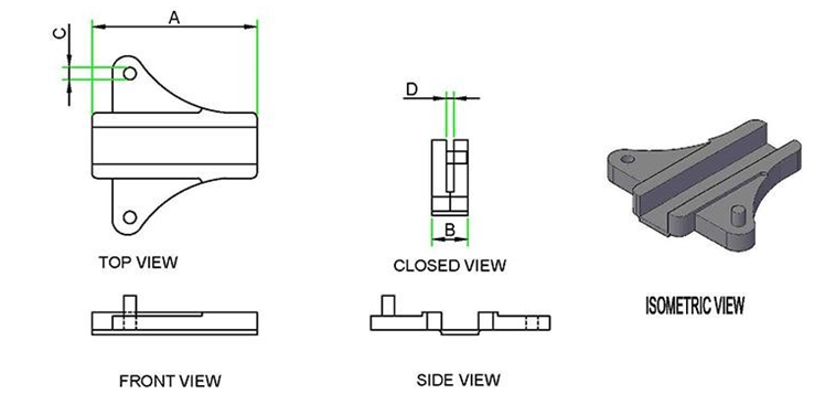 PCB Ejector CBE-5 technical drawing