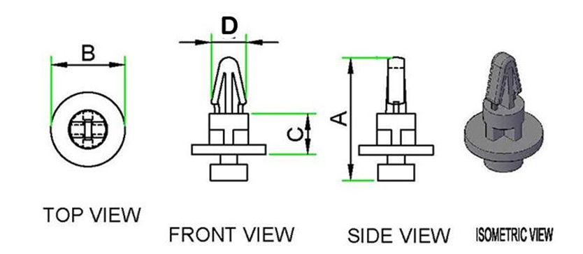 SLIDE SECURE STYLE PCB SUPPORTS technical drawing