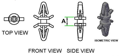 Double Locking Style PCB Supports technical drawing