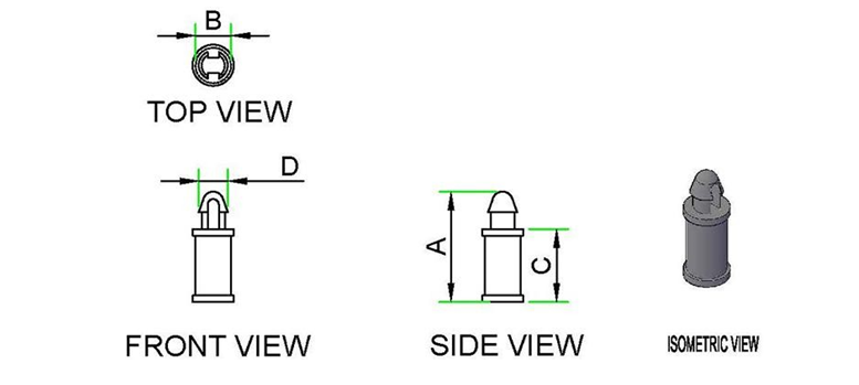 TEAR DROP BOARD SUPPORT technical drawing