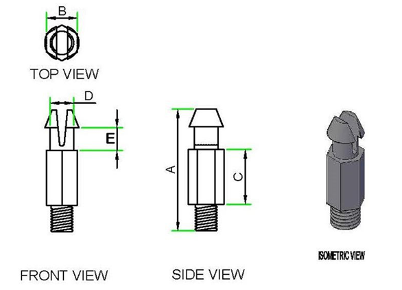 Top Split PCB Supports technical drawing