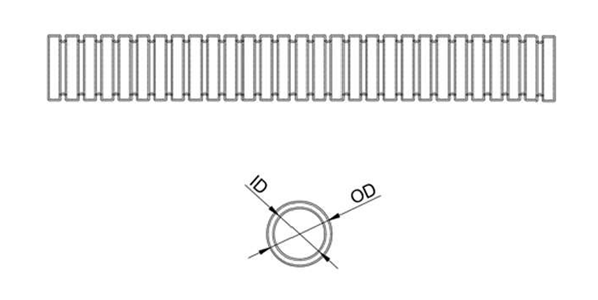 Nylon Flexible Conduits technical drawing