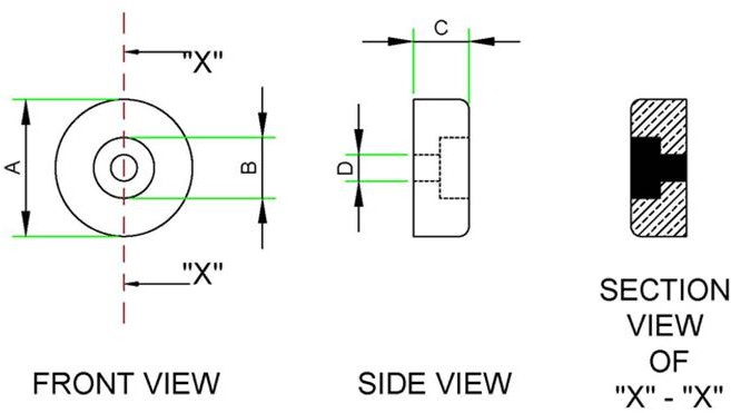 Bumper Feet technical drawing
