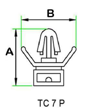 Push Mount Tie Mount technical drawing