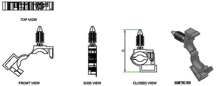 Fir Tree Push Clamp technical drawing