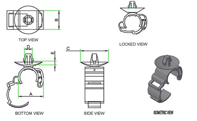 Disc Anchor Clip technical drawing