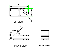 Fixed P-Clips technical drawing