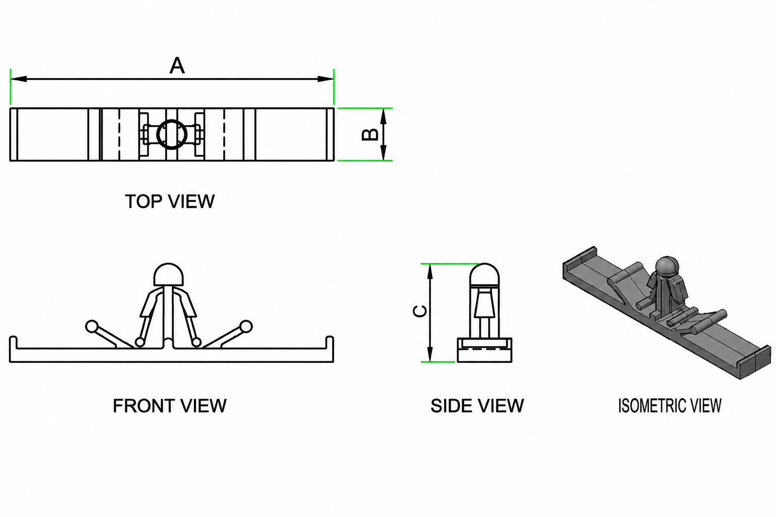 Push-Mount Cable Harness Clip technical drawing