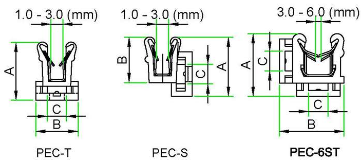 Panel Edge Clip – 4 Way technical drawing
