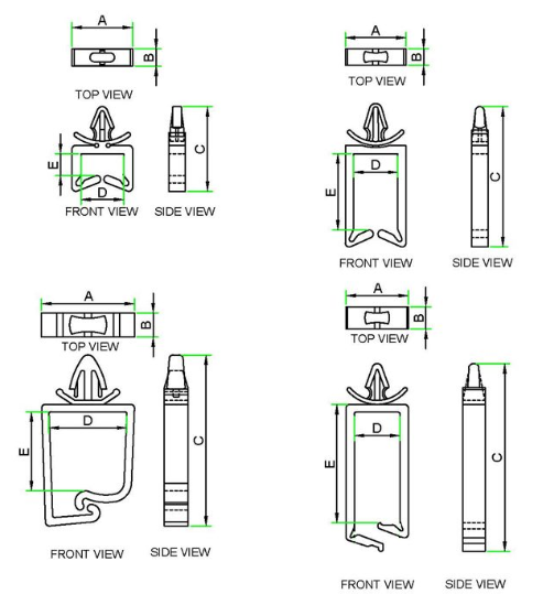 Push Mount Wire Holder technical drawing