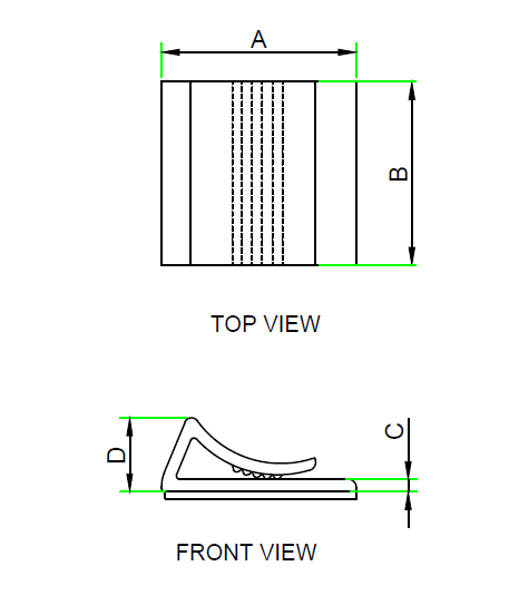 Adhesive-Backed Flat Cable Clip technical drawing