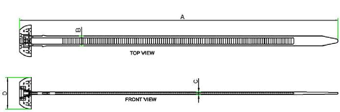 Panel Mount Tie technical drawing