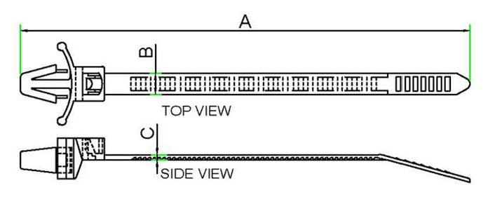 Wings Push Mount technical drawing