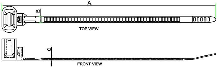 Stud Tie technical drawing