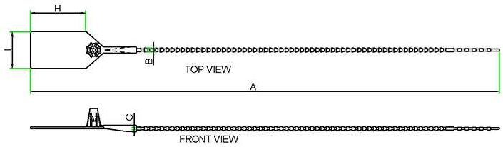 Kwik Lok Security Seals technical drawing